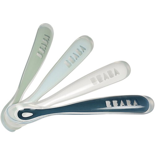 Набор эргономических ложек BEABA SET 4 ERGO SPOON 1ST AGE набор ложек beaba 1st age silicone spoons 2 шт с контейнером pink