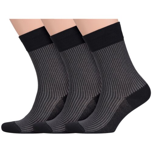 Комплект из 3 пар мужских носков LORENZLine черные, размер 29 (43-44)