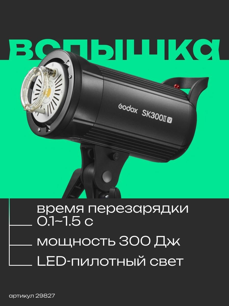 Вспышка студийная Godox SK300II-V - фото №4