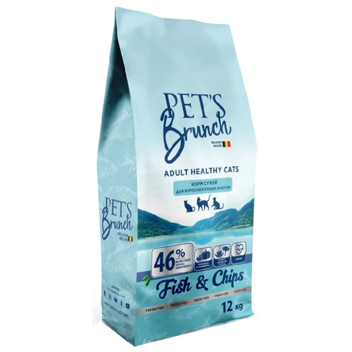 Сухой корм PET'S BRUNCH ADULT HEALTHY CATS для взрослых кошек и котов, имеющих доступ на улицу с рыбой 400г