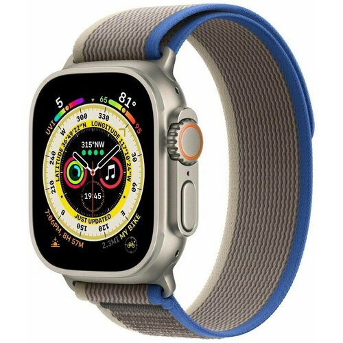 Apple Watch Ultra GPS 49 мм титановый корпус ремешок Trail цвета СинегоСерого размер ML MQFF3 8248900₽