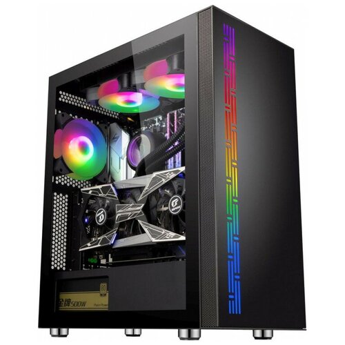 Корпус ATX Formula F-3703, Midi-Tower, без БП, черный корпус atx formula f 3401 v1 без бп чёрный