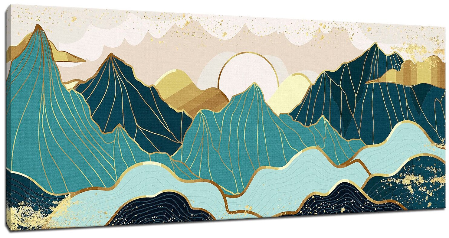 Картина Уютная стена "Панно с драгоценными горными вершинами" 150х60 см