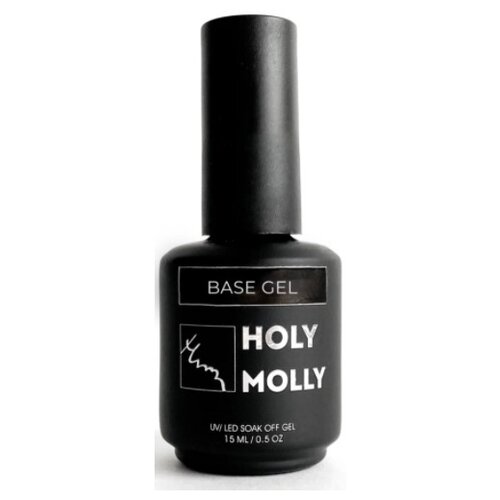 HOLY MOLLY базовое покрытие Base Gel, прозрачный, 15 мл holy molly базовое покрытие base elastic rubber прозрачный 15 мл