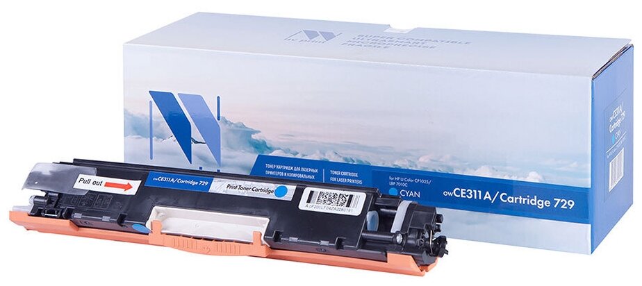 Картридж NV-Print CE311A/Canon 729 Cyan для HP LaserJet Color Pro 100 M175a/M175nw/CP1025/CP1025nw/LBP7010C/LBP7018С (1000k) (NV-CE311A/729C)