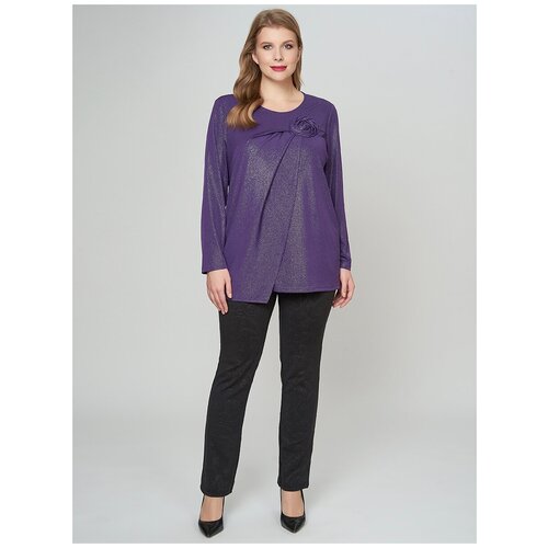 Блуза  Olsi, длинный рукав, размер 50, фиолетовый