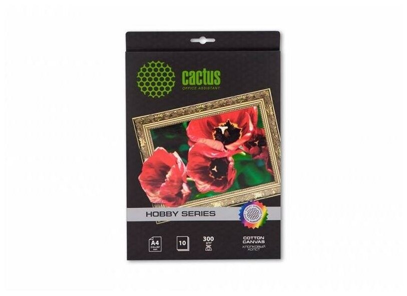 Холст Cactus CS-СA426010 А4 300 г/м2 10л хлопковая