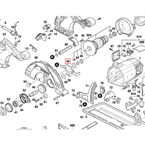 Скоба направляющая пилы циркулярной GKS 235 Turbo BOSCH 1619P01620 выключатель gks 235 turbo bosch 1607200286