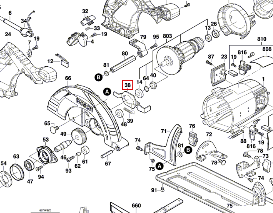 Скоба направляющая пилы циркулярной GKS 235 Turbo BOSCH 1619P01620