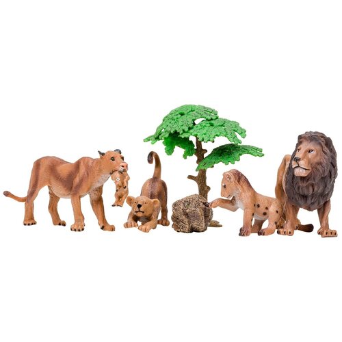 Набор фигурок животных серии Мир диких животных. Семья львов (6 предметов) набор фигурок животных серии мир диких животных семья львов и семья оленей набор из 6 предметов