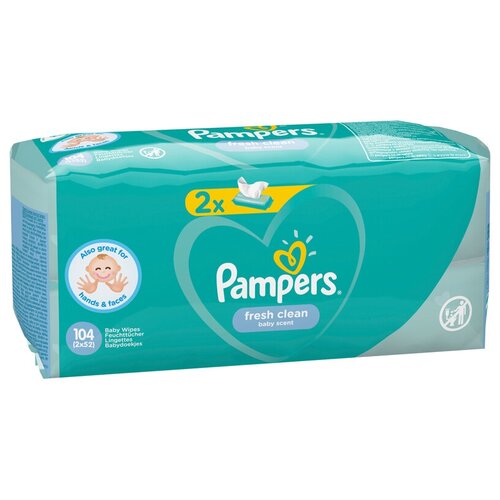 Детские влажные салфетки Pampers Fresh Clean, 2 уп. по 52 шт. (2 набор)