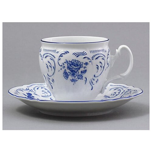 Чашка с блюдцем чайная Бернадотт Синие розы Бернадотт бочка