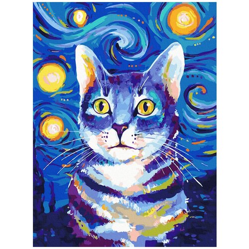 Алмазная мозаика на подрамнике 20х30 кот, алмазная вышивка 20*30, алмазная живопись 30х20, 30*20, Наборы с круглыми стразами котик