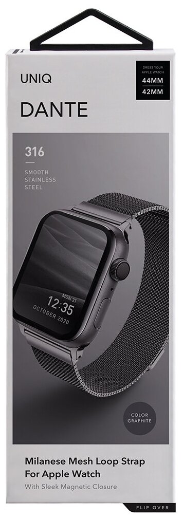 Ремешок Uniq Dante Strap Steel для Apple Watch 42/44/45/49 цвет Графит (44MM-DANGRP)