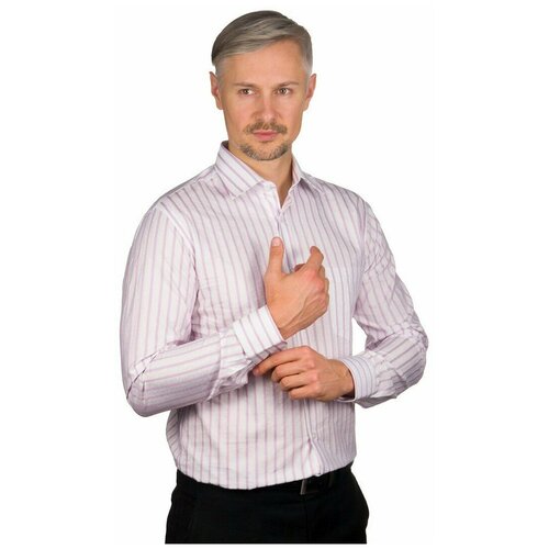 фото Рубашка мужская длинный рукав greg gb163/319/25/z, полуприталенный силуэт / regular fit, цвет белый, рост 174-184, размер ворота 39