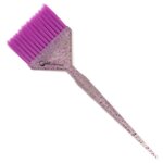 Gera Professional, Кисть , светло-фиолетовая щетина 14 рядов, цвет полупрозрачный с фиолетовыми блестками - изображение