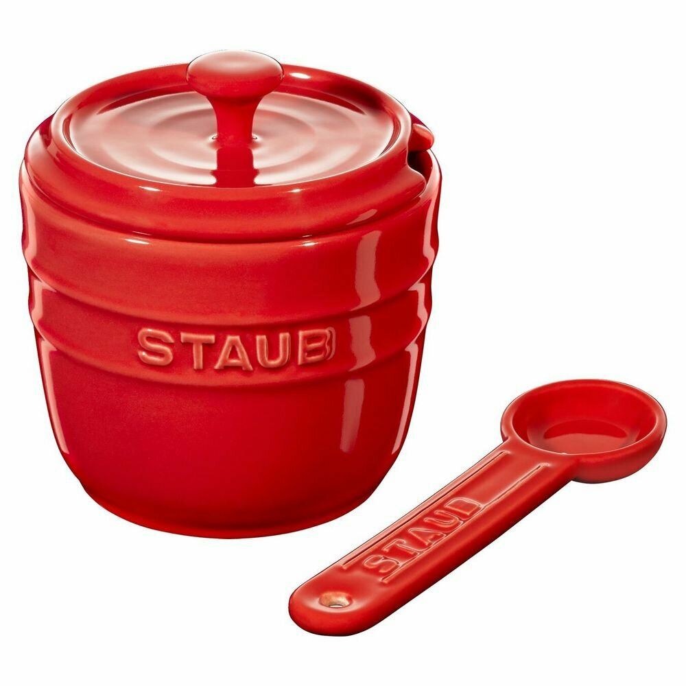 Сахарница с ложкой 250 мл Staub вишнёвый - фото №2