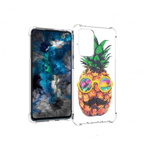 Чехол задняя-панель-накладка-бампер MyPads прикольный ананас с лицом для Samsung Galaxy A33 5G противоударный