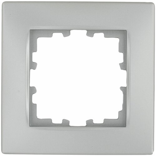 Рамка для розеток и выключателей Lexman Виктория сферическая, 1 пост, цвет серебро матовый