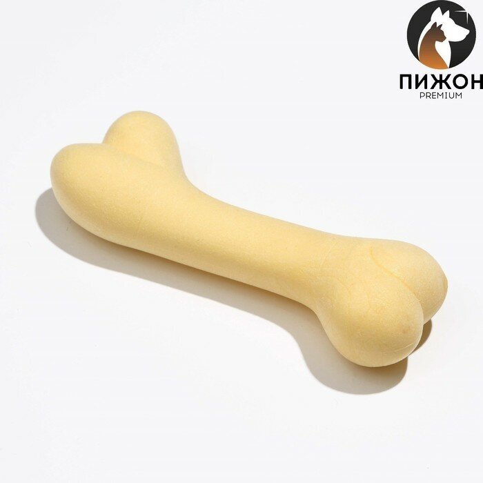Пижон Игрушка плавающая "Кость-волна" Пижон Premium, вспененный TPR, 12,5 х 4 см, жёлтая