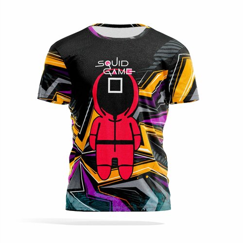 фото Футболка panin brand, размер 5xl, черный, оранжевый