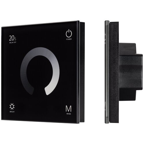 Панель SMART-P4-DIM-G-IN Black (12-24V, 4x3A, Sens, 2.4G) (Arlight, IP20 Пластик) панель smart p22 rgbw g in black 12 24v 4x3a sens 2 4g arlight ip20 пластик