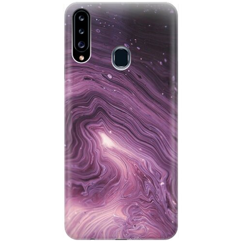 фото Re:pa накладка transparent для samsung galaxy a20s с принтом "бело-фиолетовые краски"