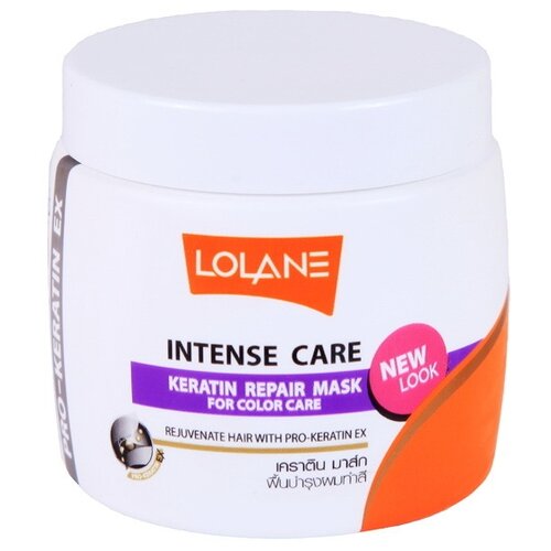 Lolane Маска для окрашенных волос восстанавливающая с кератином Intense Care Keratin Repair Mask For Color Care, 200 г, 200 мл, банка