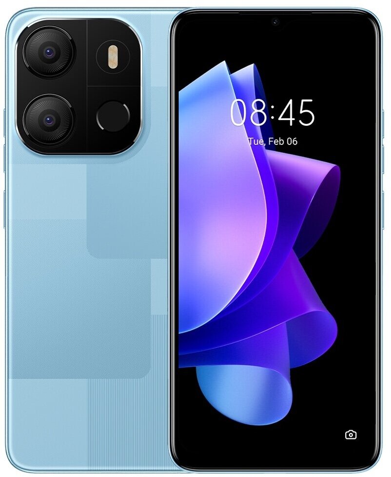 Смартфон Tecno POP 7 2Гб 64Гб Capri Blue 6.6", TN, 1612*720, 8*1.6ГГц, 8Мп, 5Мп, 4G, 5000мАч, And 12