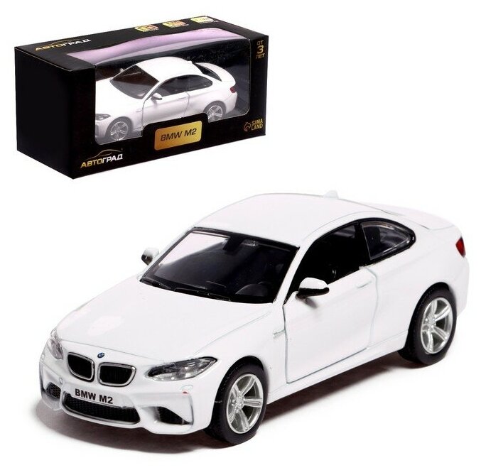 Машина металлическая BMW M2 COUPE, 1:32, инерция, открываются двери, цвет белый