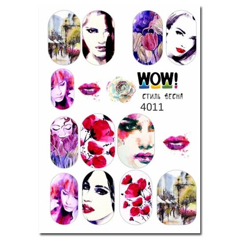 Наклейки для ногтей, слайдеры для маникюра и педикюра. Стиль: Весна , Девушка , Цветы , Улицы , Города , Губы
