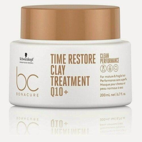 Изображение товара Schwarzkopf Professional Bonacure Clean Performance Q10 Time Restore Treatment - Маска-глина для зрелых и длинных волос 200 мл