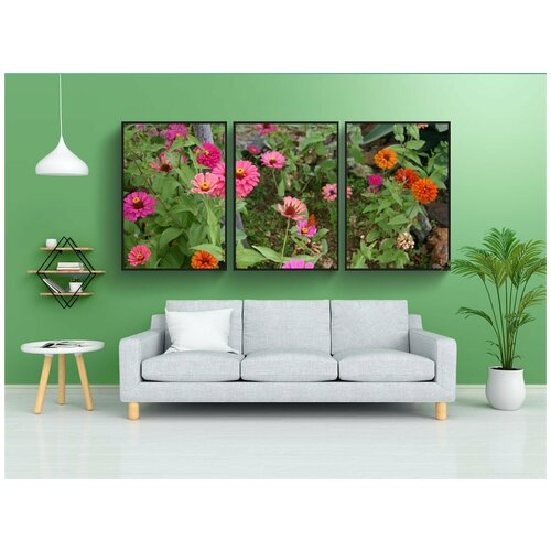 фото Набор модулных постеров для интерьера "зения, цветы, цветочный" 60x90 см. в тубусе, без рамки lotsprints