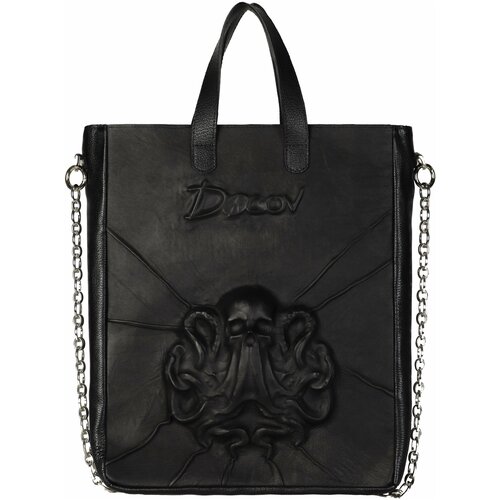 фото Сумка шоппер кожаная с осьминогом - octopus skull (0131) dagon