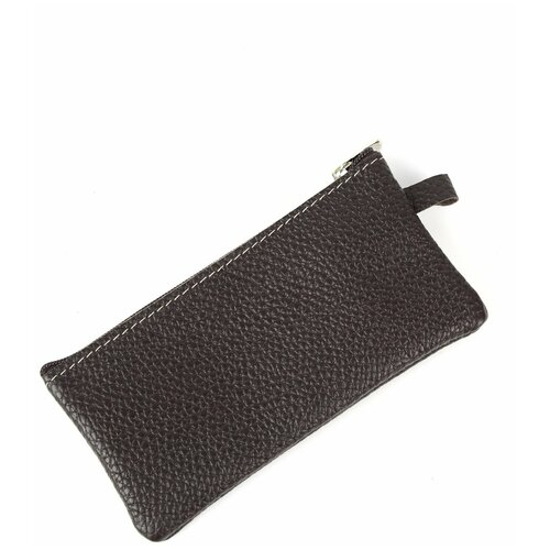 Ключница из натуральной кожи, брелок для ключей, карманная ключница, мужская и женская на молнии коричневый Кл500-116-1