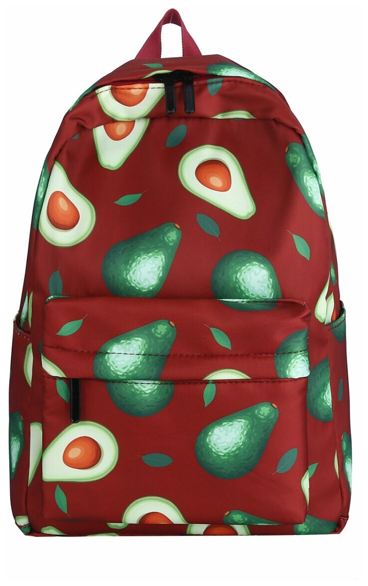 Рюкзак повседневный / школьный PICANO Авокадо красно-коричневый, для девочек, 360х250х130 мм, 560 грамм, влагостойкий