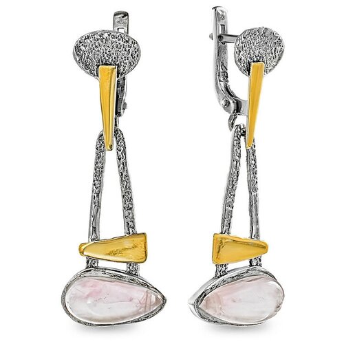 Серьги из серебра SADAF 925 пробы с кварцем О-1419кв