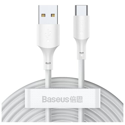 Кабель для зарядки Type-C USB Baseus TZCATZJ-02 5A 1.5м белый техпак