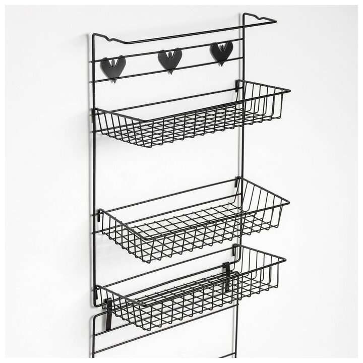 Полка универсальная подвесная, цвет чёрный - фотография № 2
