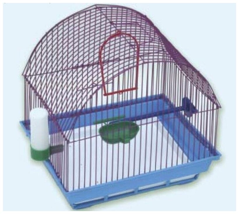 Зоомарк клетка для птиц, малая полукруглая, комплект 35*28*37 - фотография № 2