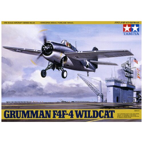 Сборная модель 1/48 Grumman F4F-4 Wildcat Tamiya 12577 academy американский палубный истребитель f a 18f vfa 154 black knights 1 72