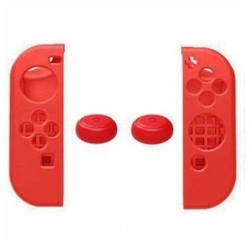 Силиконовый чехол с насадками Grip Protection Kit IX-SW011 красный (Switch) grip for nintendo switch controller 1 pair racing steering wheel controller grip for switch joy con