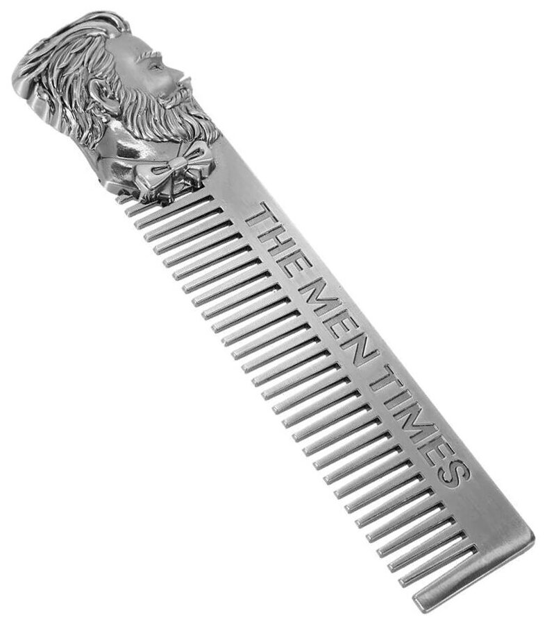 Расческа для бороды и усов металлическая мужская Proshka Beauty гребень для волос компактная