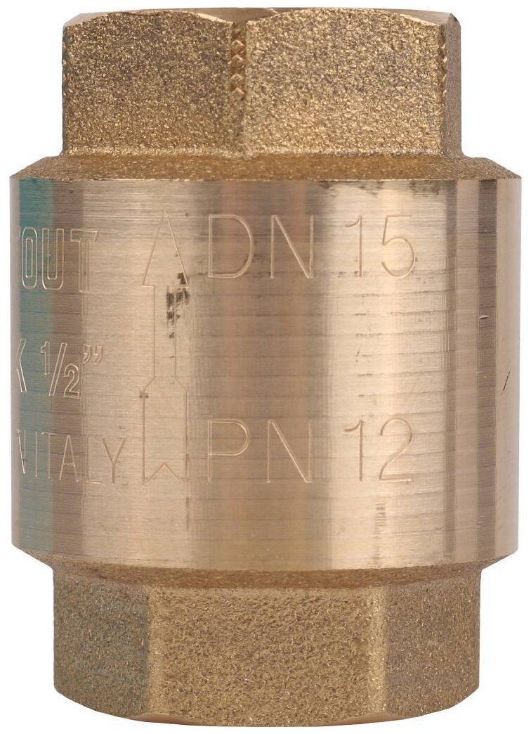 Обратный клапан пружинный STOUT SVC-0012 муфтовый (ВР/ВР) латунь