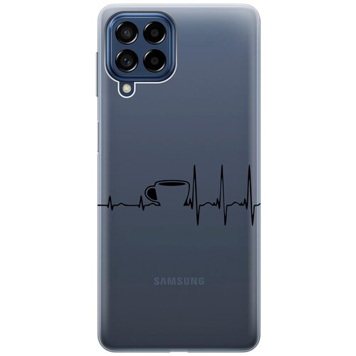 Силиконовый чехол с принтом Coffee Cardiogram для Samsung Galaxy M53 5G / Самсунг М53 5г силиконовый чехол с принтом beatles stickers для samsung galaxy m53 5g самсунг м53 5г