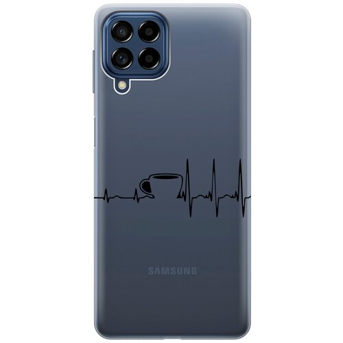 силиконовый чехол на samsung galaxy m53 5g самсунг м53 5г с принтом монеты в розовых песках Силиконовый чехол с принтом Coffee Cardiogram для Samsung Galaxy M53 5G / Самсунг М53 5г