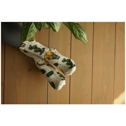 фото Носки шерстянки базовая коллекция, размер 42/45, серый, желтый, белый