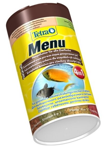 TetraMenu корм для всех видов рыб "4 вида" мелких хлопьев 100 мл 67386 . - фотография № 10