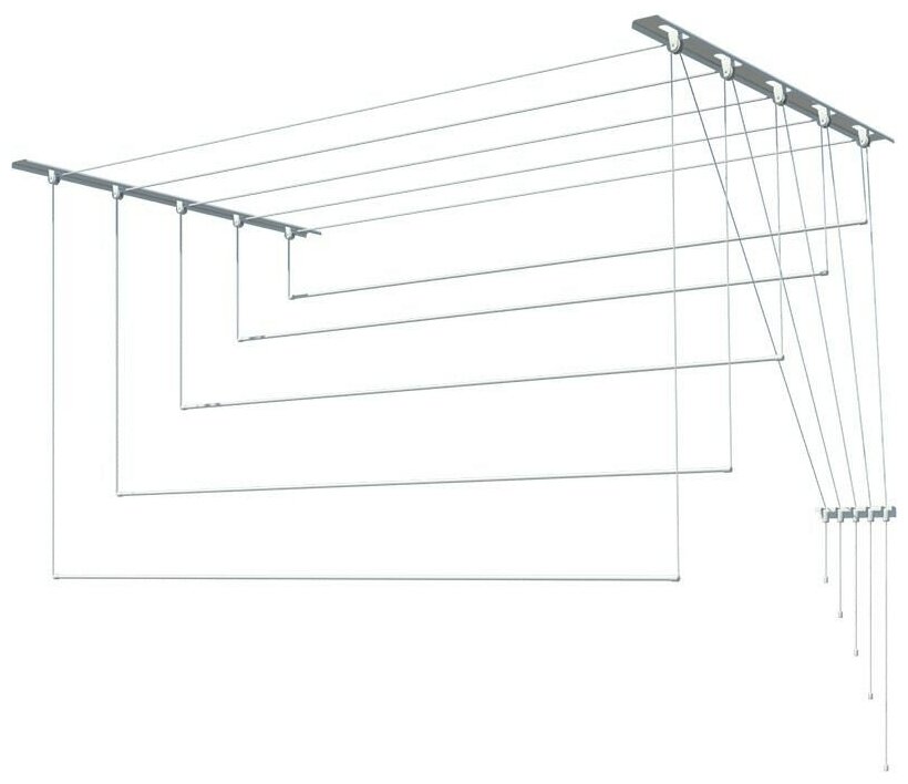 Сушилка для белья 1,4м (5 стержней) "Лиана" потолочная, пластик рыжий КОТ