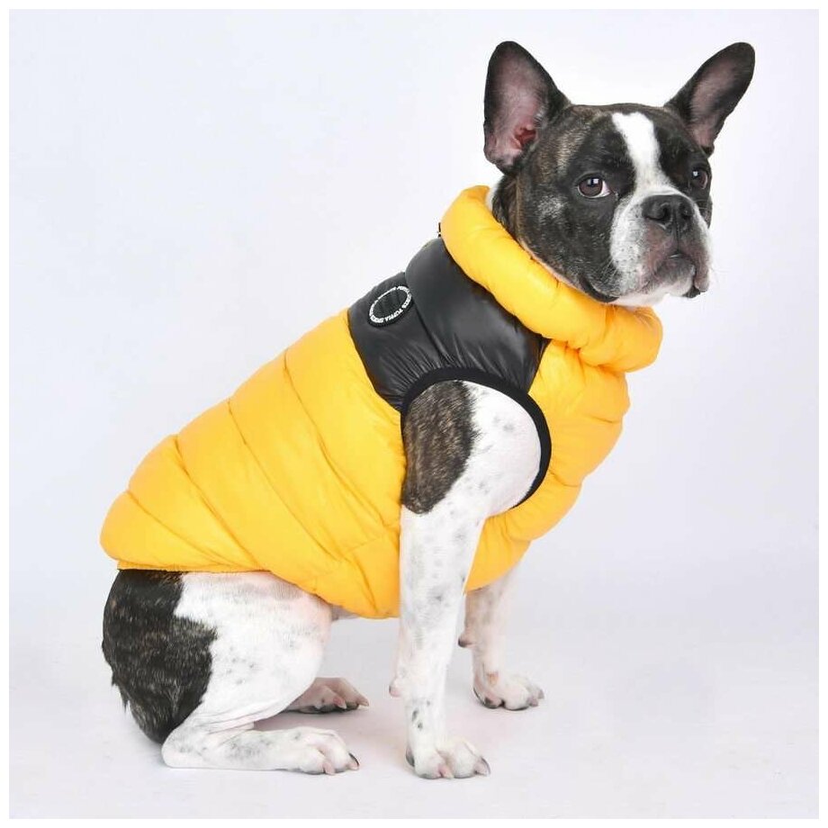 [29713] PUPPIA Жилет для собак утеплённый Ultralight 2Colorway жёлтый M., 29713 (1 шт) - фотография № 4